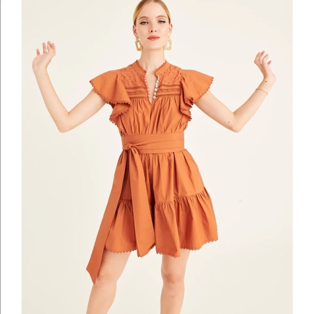 Secret mission bartolina dusty orange dress